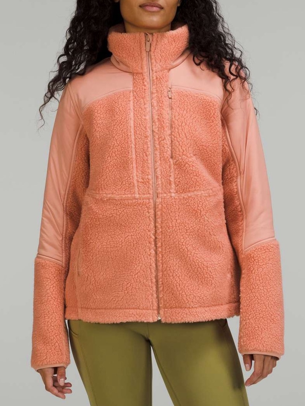 Lululemon Athletica Peach Pink Savannah Textured Fleece Full-Zip Jacket